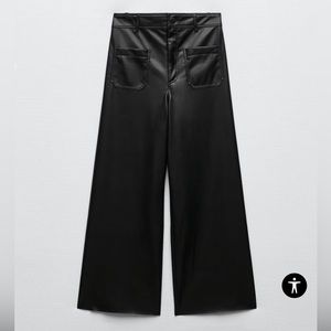 Zara the marine straight faux leather pants
